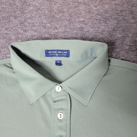 Peter Millar Crown Crafted Shirt Mens Golf Polo Size XL Green Olive - Picture 3 of 11